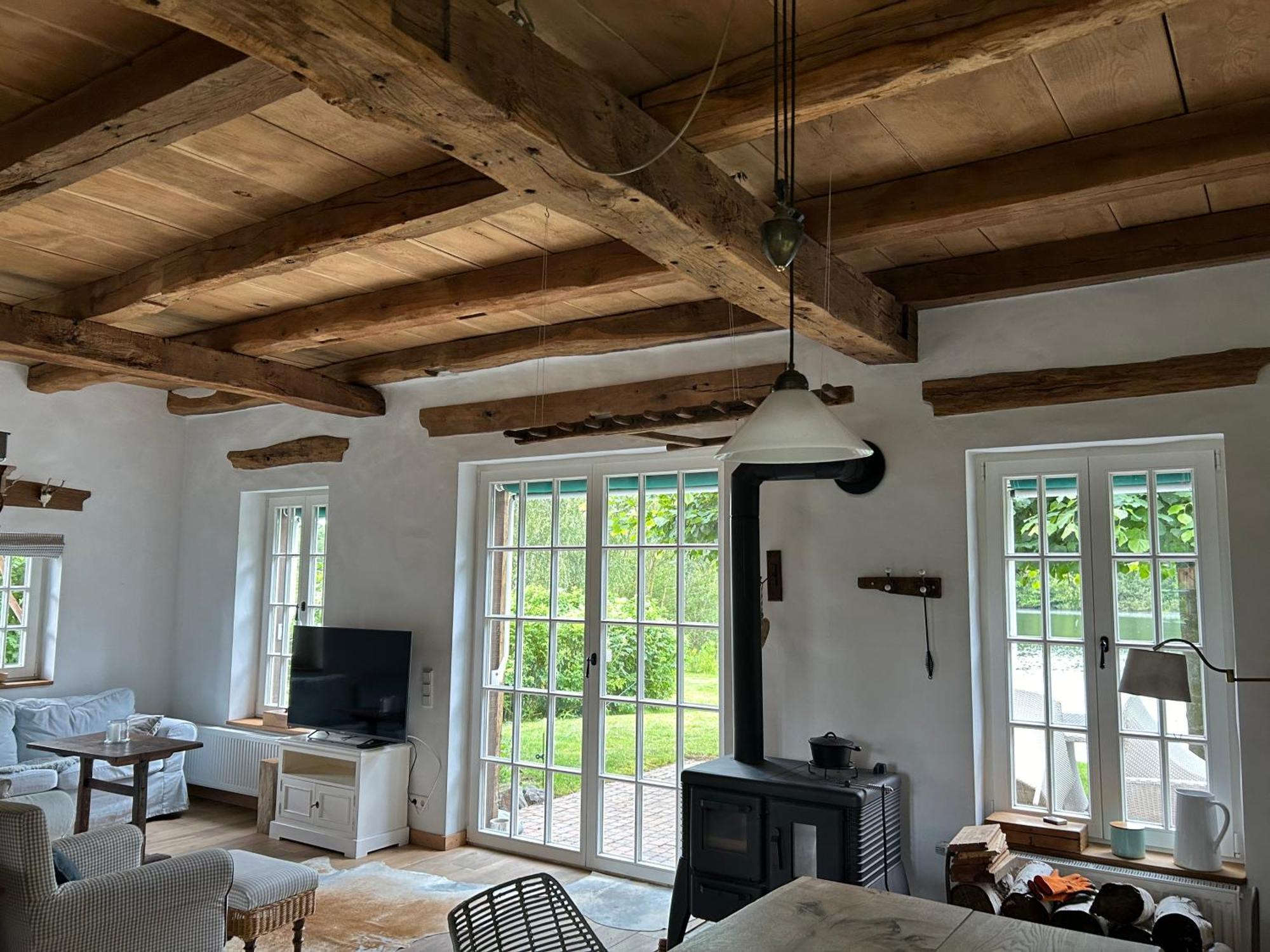 Gemuetliches Fachwerkhaus Am See Mit Kamin Warendorf Exterior foto
